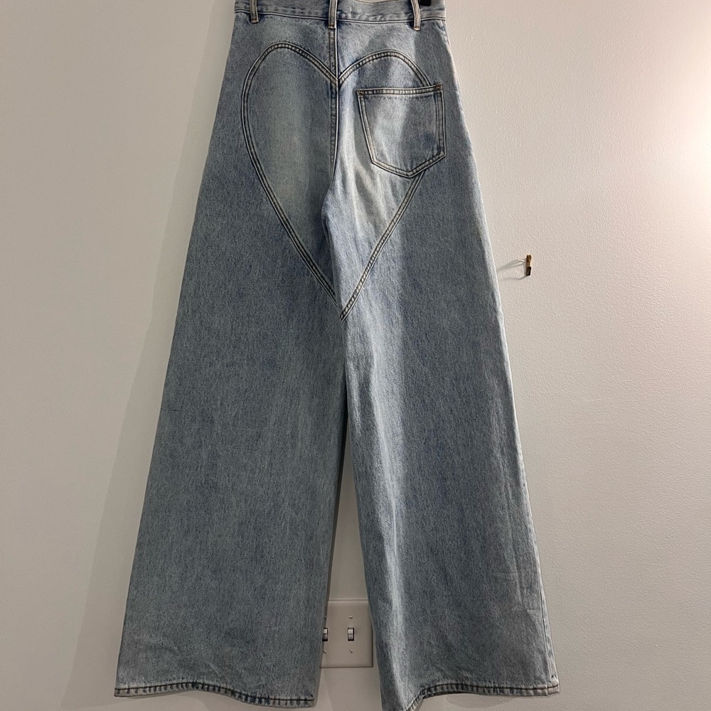 AREA Crystal Slit Wide Leg Jeans - Picture 6 of 6